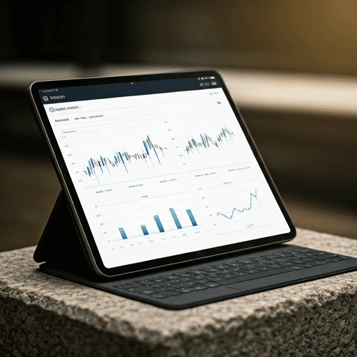 Compass financial dashboard on a tablet